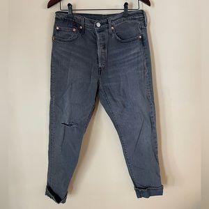 Levi Strauss Co 501’s Skinny Light Black/Grey Distressed Jeans Size 29 L28